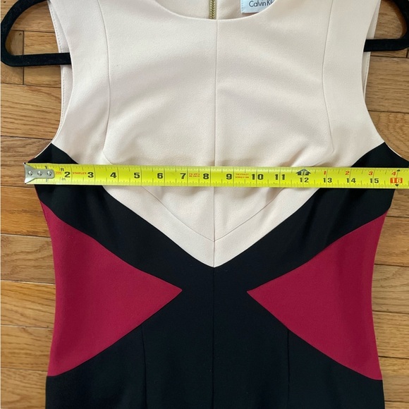 Anne Klein Colorblock Midi Dress - Black, Red, and Cream - Picture 7 of 9